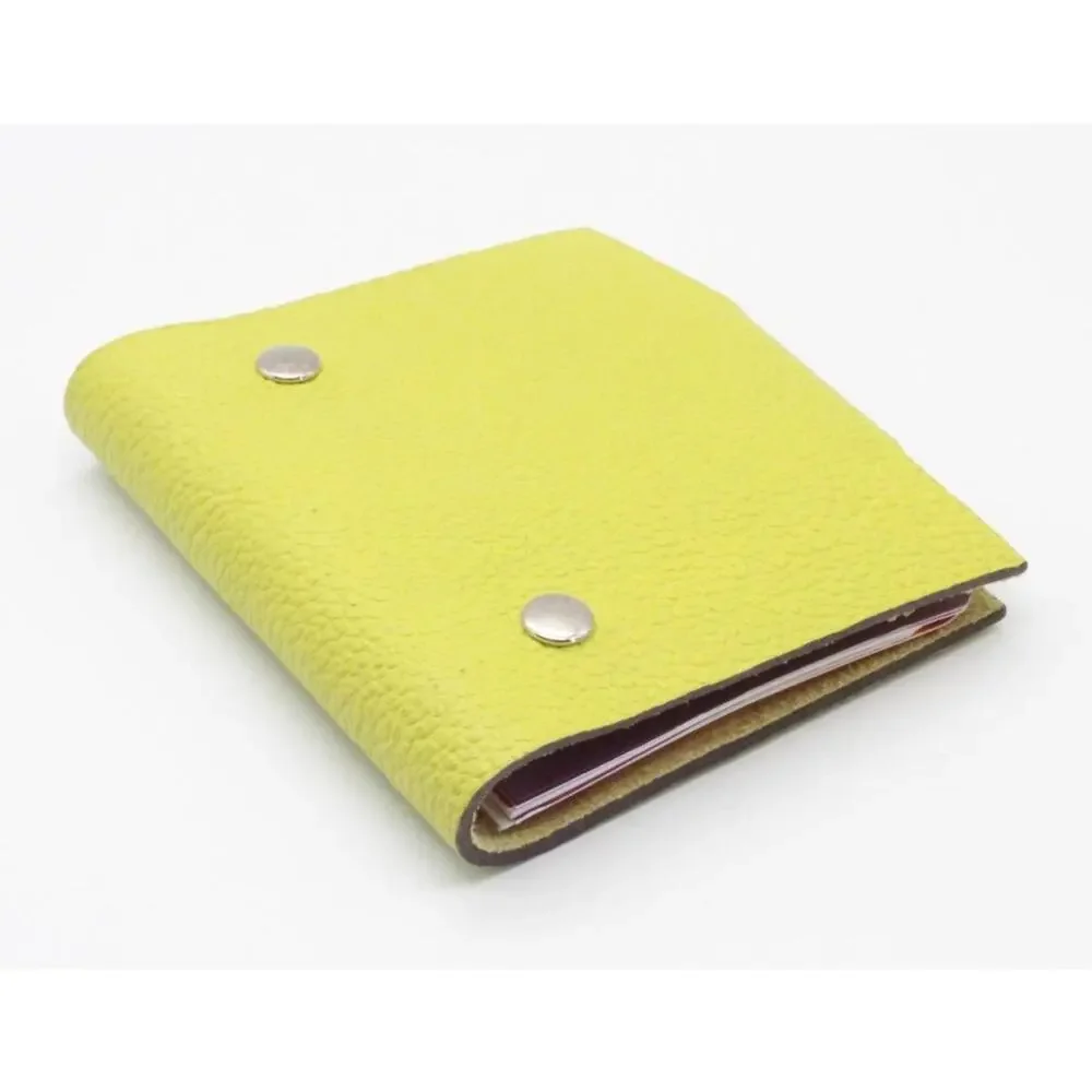 HERMES Ulysse Mini Notebook Cover Bright Yellow Leather Used